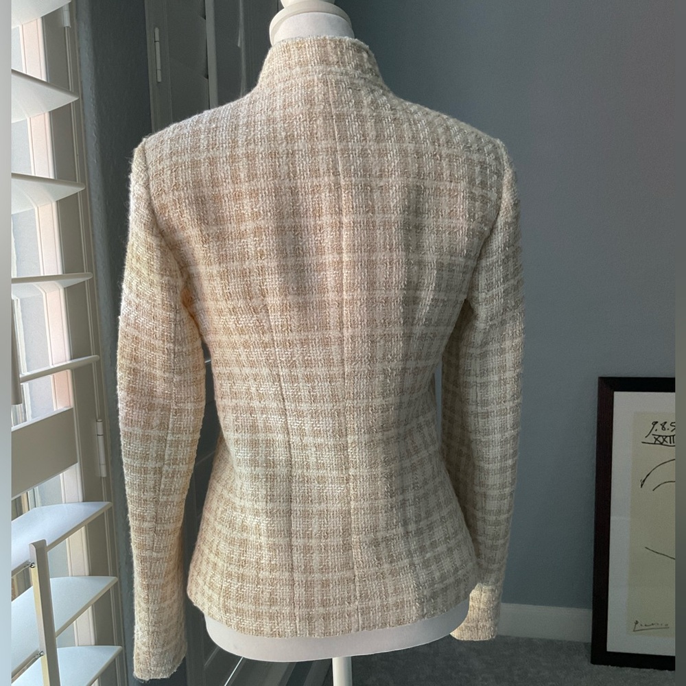 Zara white and beige check textured jacket. - Picture 11 of 16